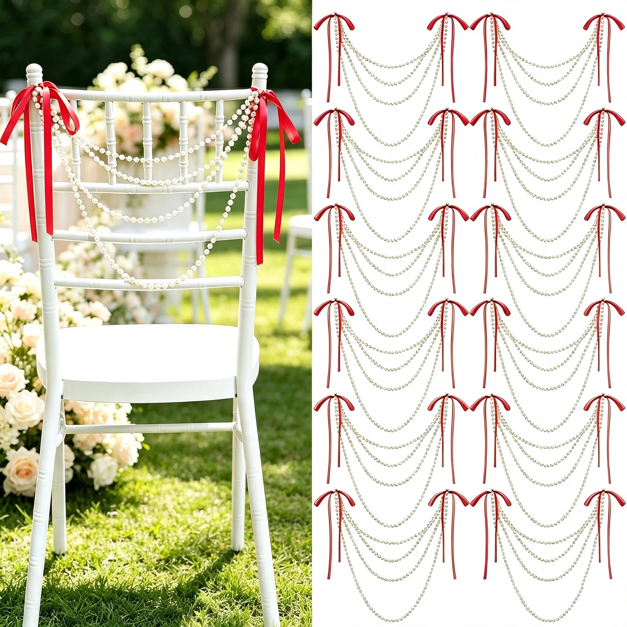 12 قطعة من أشرطة الكراسي المزي - مراجعة Bridal Sash Ribbon وسعره