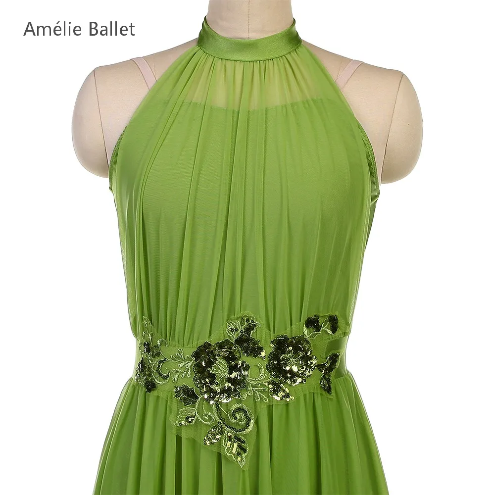 25136 ใหม่เครื่องแต่งกายบัลเล่ต์สีเขียวSpandex Bodiceบัลเล่ต์ชุดผู้ใหญ่หญิงบัลเล่ต์ & Lyrical & ร่วมสมัยเต้นรําเครื่องแต่งกาย