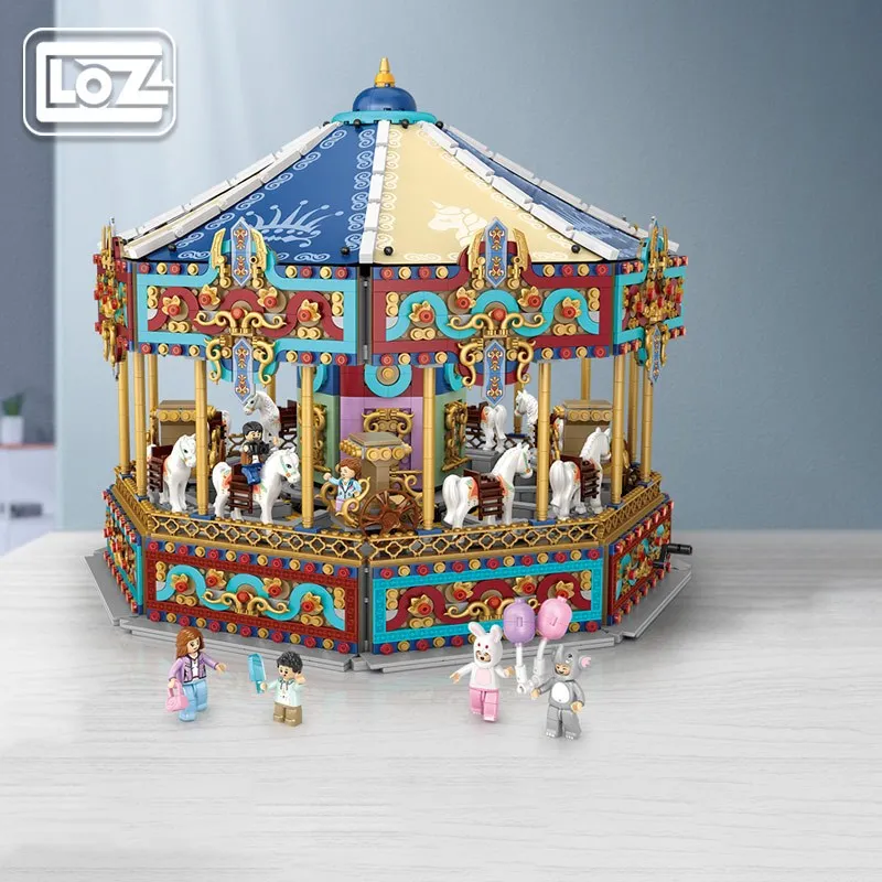 Loz/Loz Carousel Small Particle Assembly Building Blocks Playground Huge Toy High Difficulty Decompression Ornaments