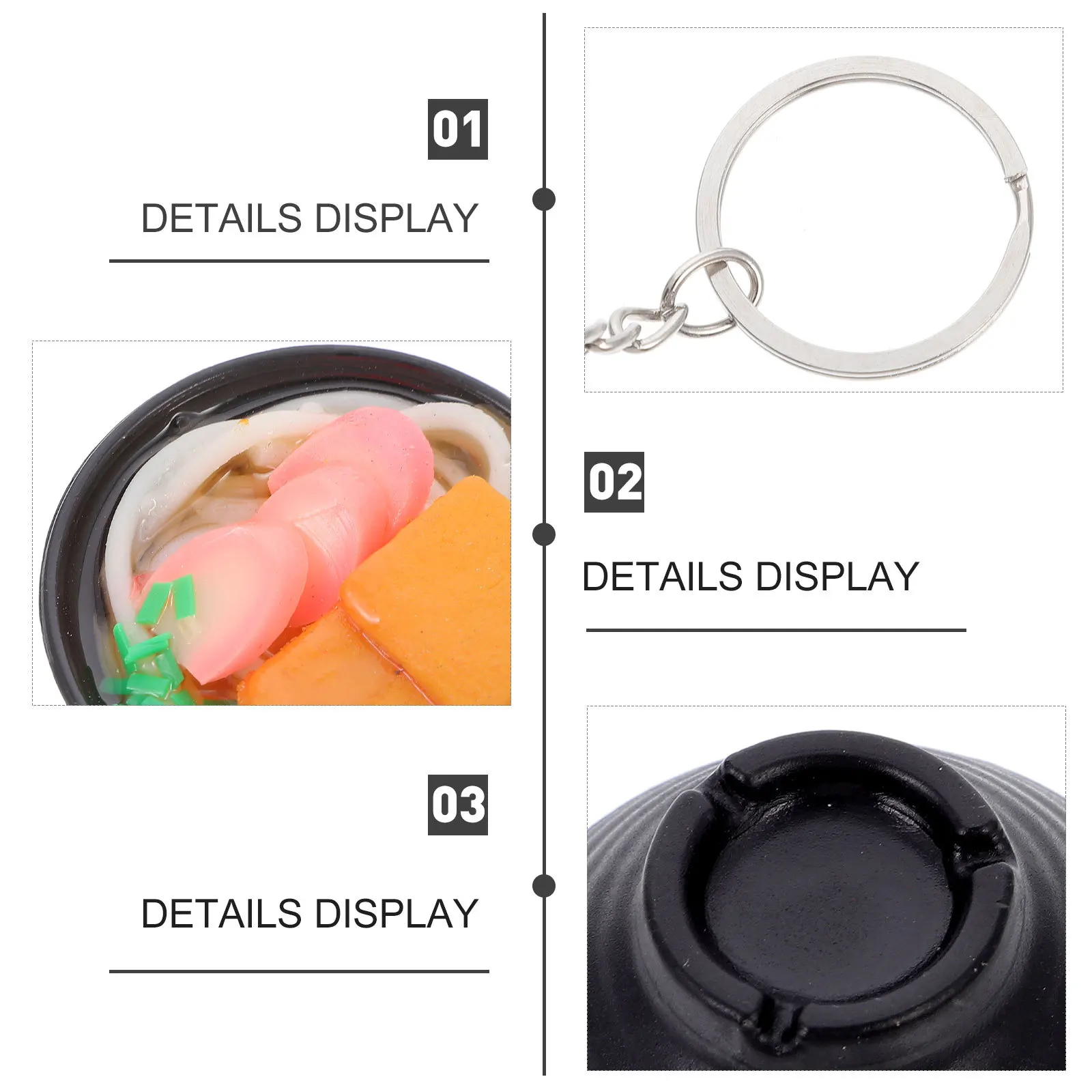 

4Pcs Ramen Key Rings Colorful Japanese Style Pendant Birthday Gift Keychain Bag Phone Decoration Noodle Key Rings