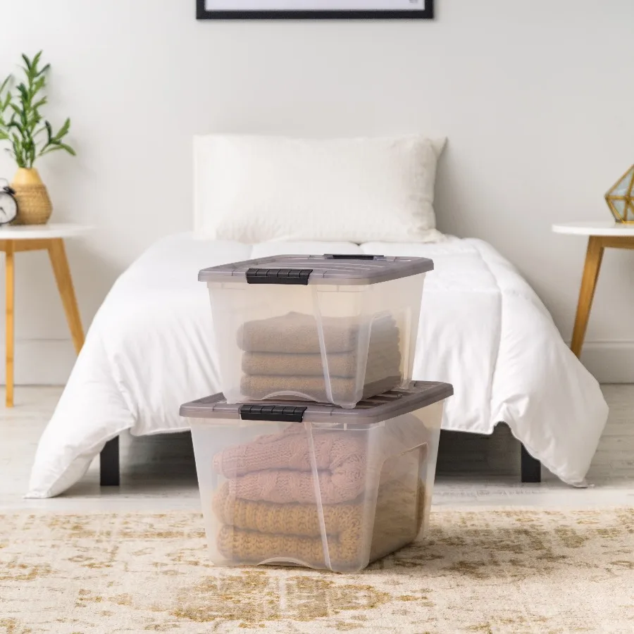 IRIS 53 Qt. Plastic Storage Bins with Lids, Stackable Storage Containers, Totes, 5 Pack