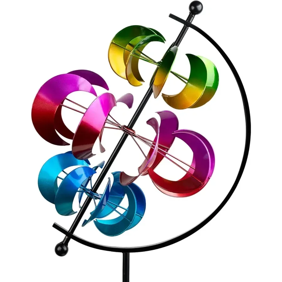 

62.9" Large Wind Spinner Outdoor Decor Garden Art with Metal Stake Resistant for Yard Patio and Lawn