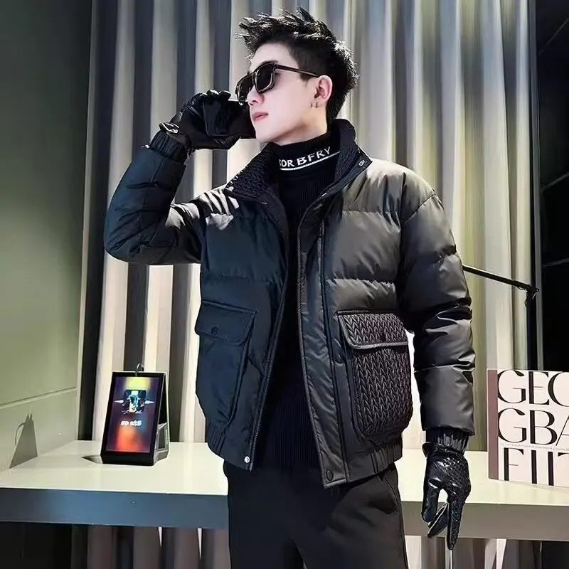 

2025 Men Jackets Winter Korean Warm Casual Coat New Fashion Trend Outwear for Men American Style Male High Street Jacket