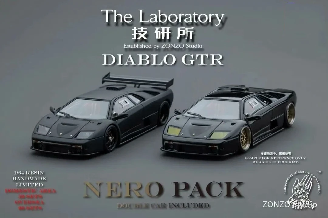 Zonzo Studio 1:64 Diablo GTR Dual Car Set Out of Print Simulation Limited Edition Resin Metal Static Car Model Toy Gift