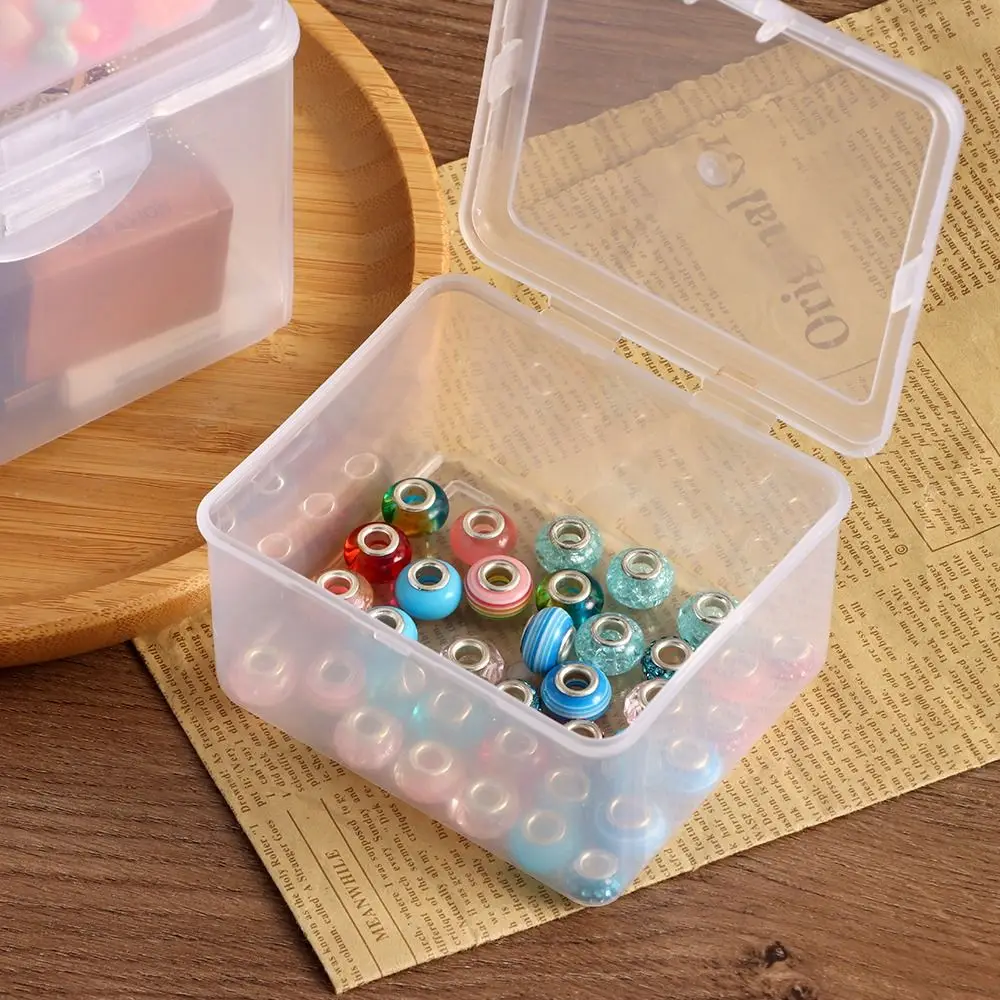 1Pcs with Lid Storage Box Multi-purpose Plastic Storage Case Rectangular Shape Clear Small Thing Container