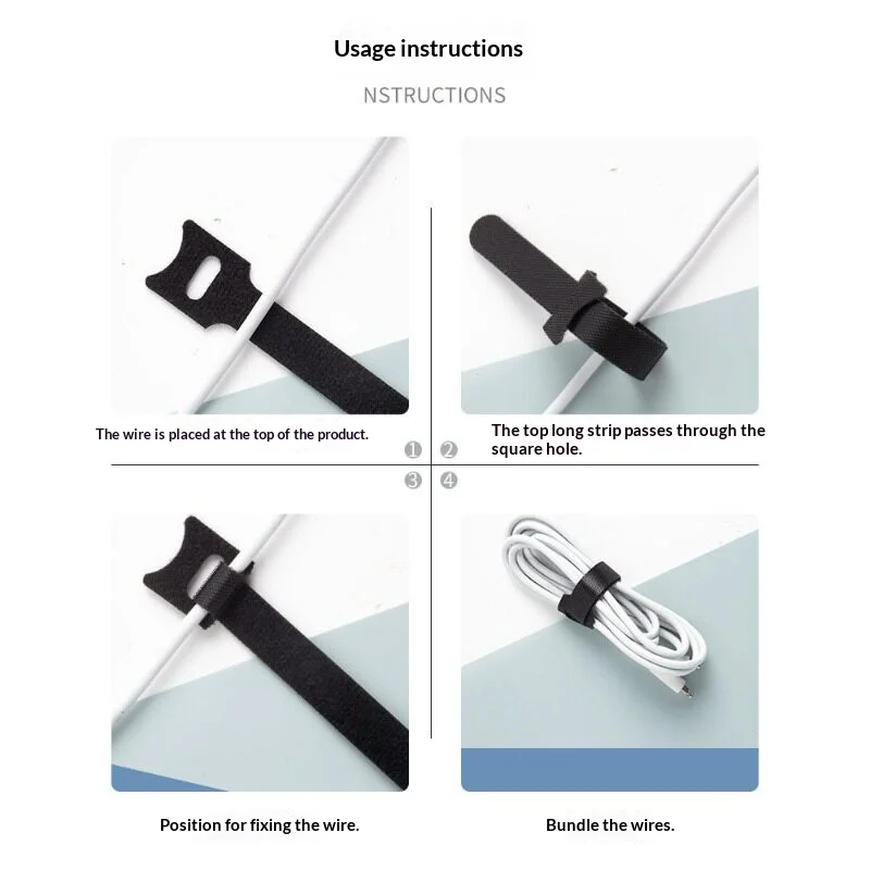 50/100/150PCS Reusable Nylon Hook‑Loop Cable Ties Adjustable Wire Organizer Straps For Mouse Earphone Cord Bundling Management