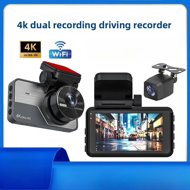 

Регистратор вождения, высокое разрешение 4K, передняя и задняя двойная камера, соединительная автомобильная камера для мобильного телефона