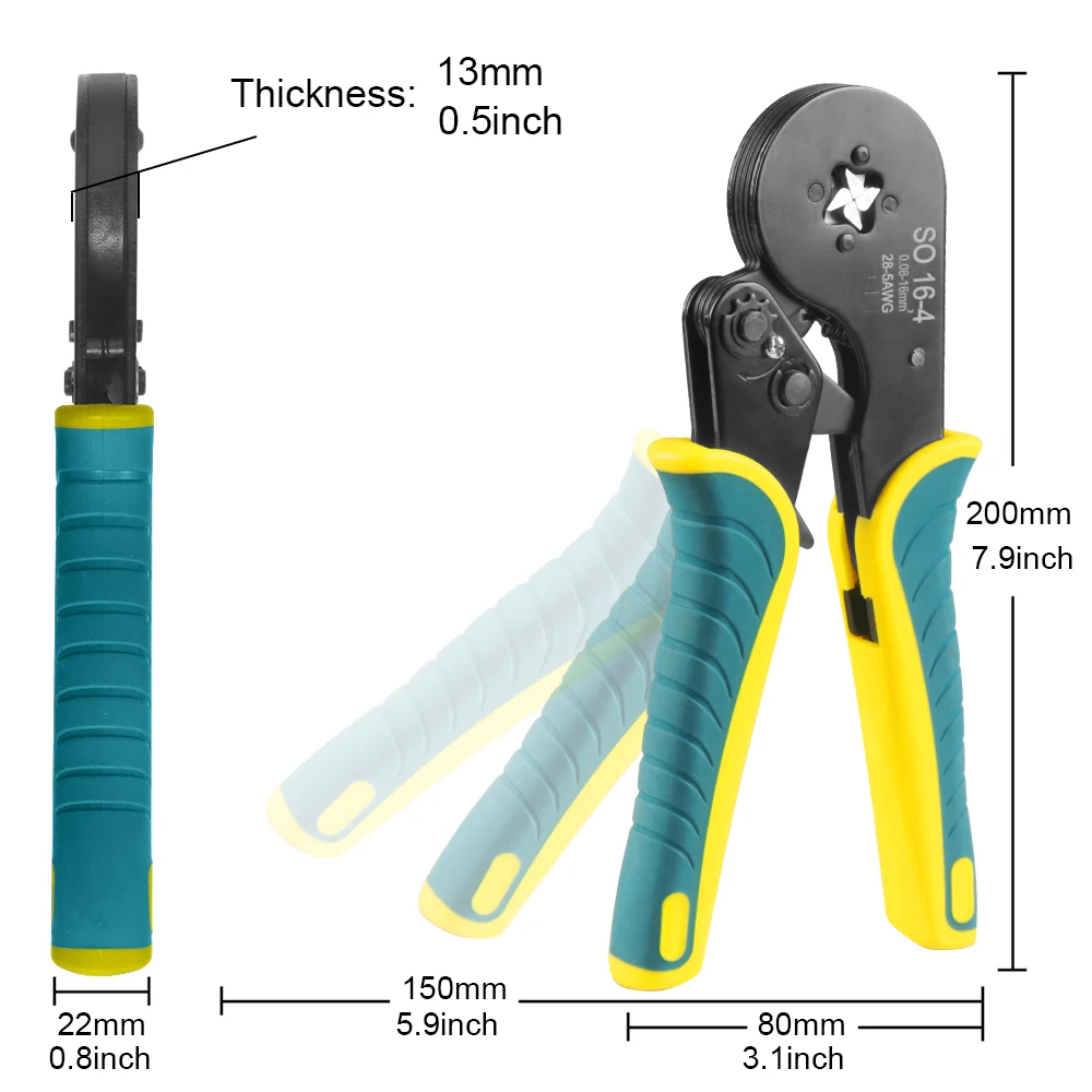 Ferrule Crimping Tool Kit, Wire Ferrule Crimper Plier Kit,Hexagonal Crimpers (0.08-16mm²/AWG28-5) for Wire Ferrules Connectors