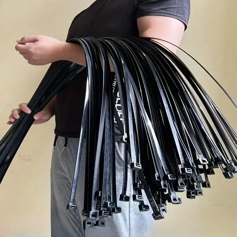 1000/100Pcs Plastic Nylon Cable Ties Self-locking Cord Ties Straps Adjustable Cables Fastening Loop Home Office Wire Zip Ties