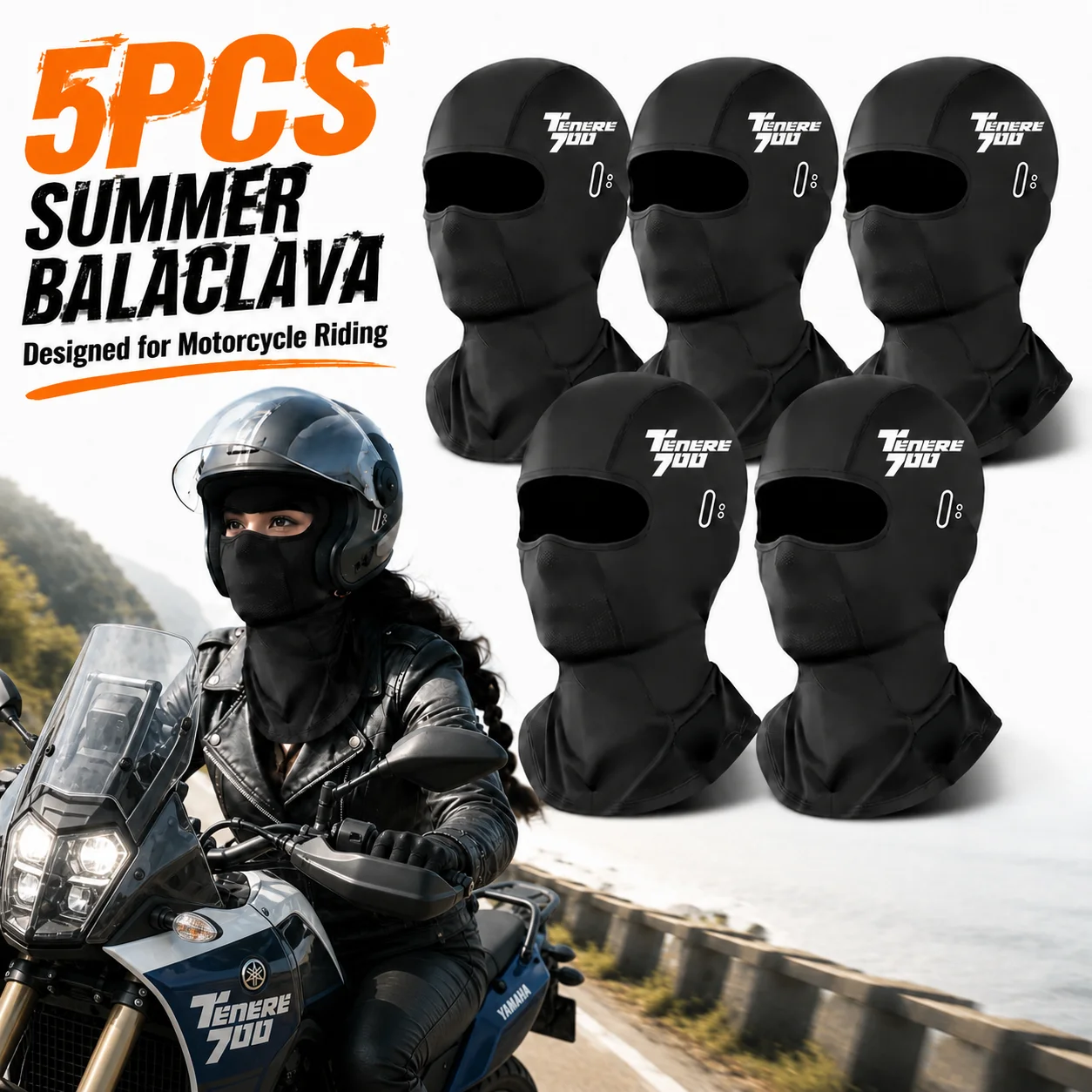 5PCS Motorcycle Balaclava Summer UV Protection Glasses Face Breathable Hole For YAMAHA TENERE 700 Tenere700 XTZ 700 T700 2020