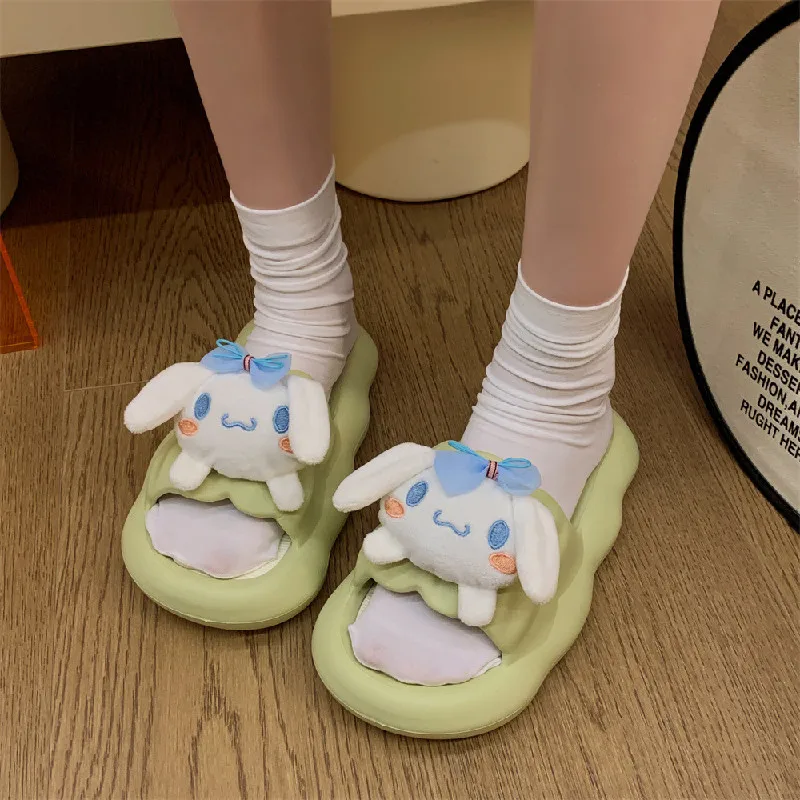 2023 New Sanrio Cartoon Cinnamoroll Pom Pom Purin My Melody Kawaii Slippers Women Home Anti-Skid Bathroom Beach Sandals Gifts