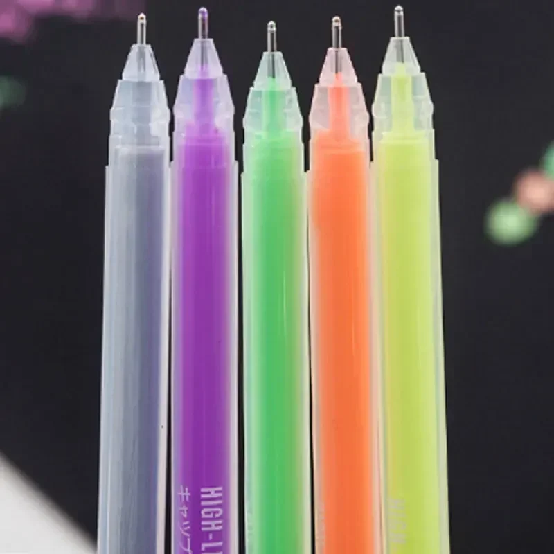 9Pcs/set White Gold Silver Ink Color Photo Album Gel Pen Stationery Office Cute Scrapbooking Large Capacity Pen Art Supplies