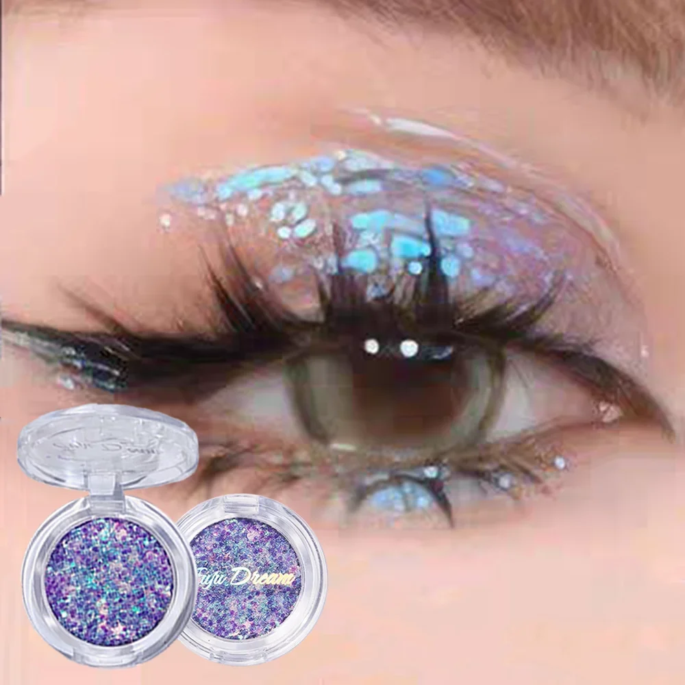 モノクログリッターアイシャドウ – マーメイドシマー、コンパクト&ポータブル、マルチカラーオプション、ウォータープルーフ、認定済み、ビーガン、簡単にブレンド可能