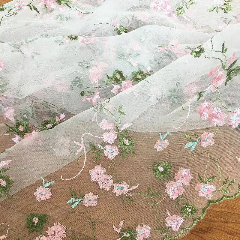 プリンセススタイル刺繍スカート女の子用夏おとぎ話韓国語版メッシュ漢服ベビードール花柄生地