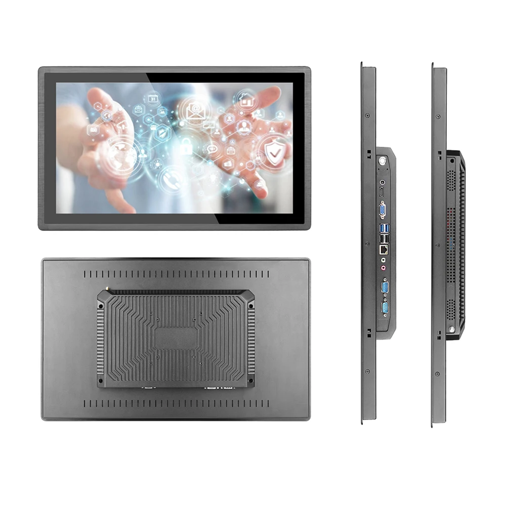 21,5 Zoll IP65 Fenster/Android/Linux 10-Punkt-LCD-Touchscreen Robuster All-in-One-Lüfterloser eingebetteter Industrie-Panel-PC