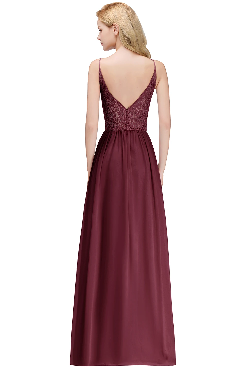 BABYONLINE Sexy Halter Dusty Bridesmaid Dress V-back Backless Pink Long Maxi Chiffon Skirt Wedding Party Guest Gown 2026 New