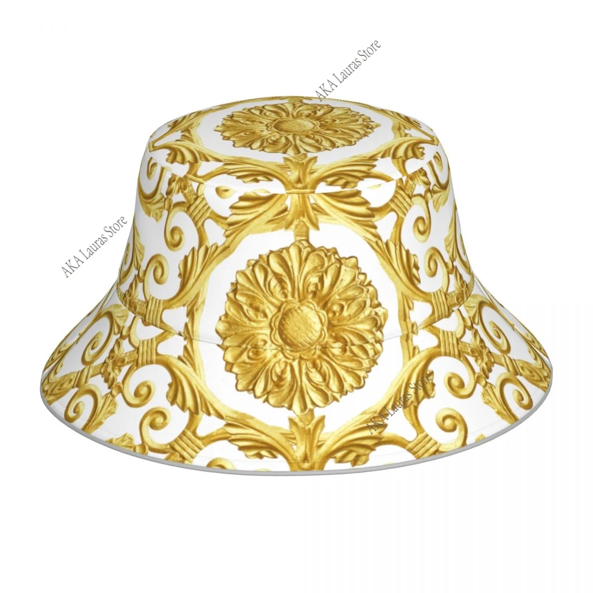 Summer reflective Bucket Hat for Women Men Baroque Fantasy Travel Fisherman Hat Beach Sun Caps