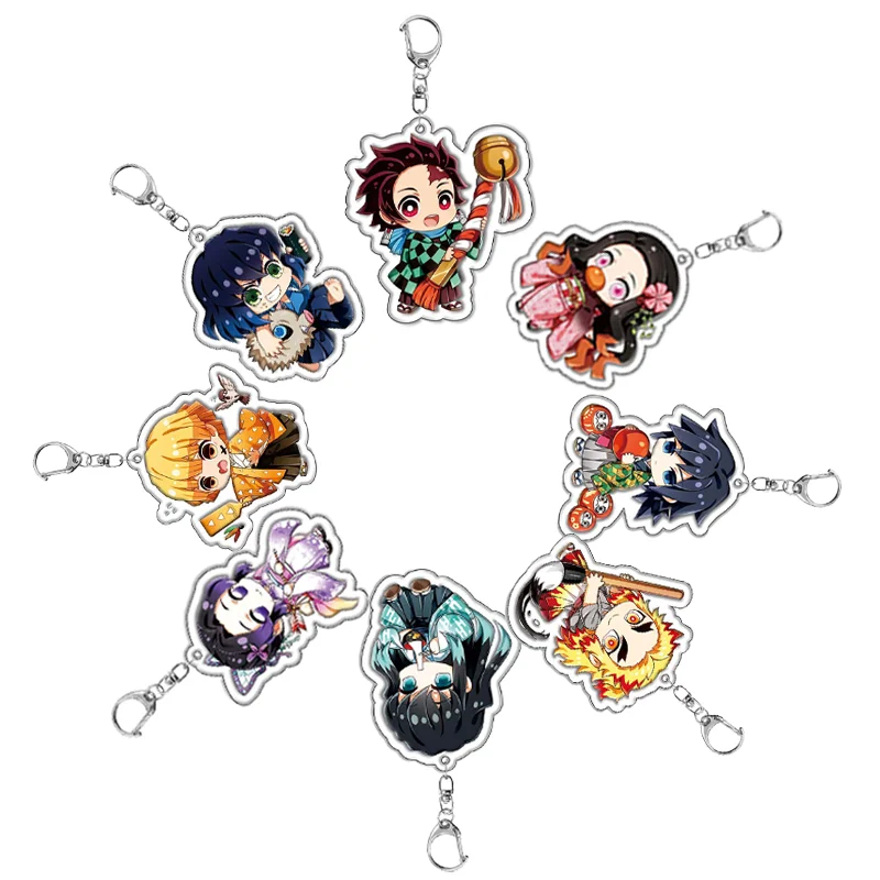 

Anime Demon Slayer Q Version Acrylic Keychain Cartoon Kamado Tanjirou Nezuko Pendant Anime Comic Gift Cosplay Accessories