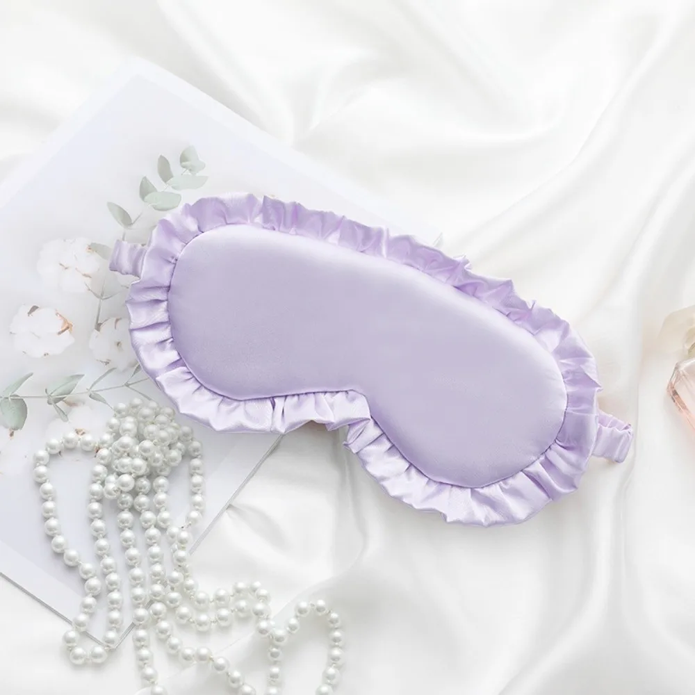 

Silk Material Silk Ruffle Sleep Eye Mask Soft Texture Breathable Sleeping Eye Covers Multicolor Ruffle Design
