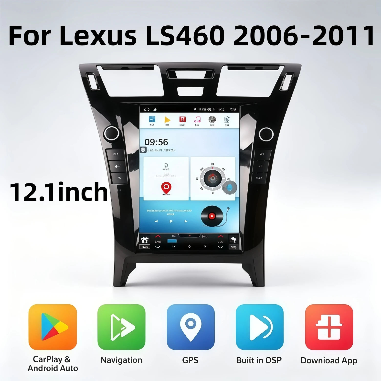 12.1 Inch Qualcomm For Lexus LS460 LS600h 2006~2012 Android Auto Car Radio Stereo Receiver GPS Navigation Carplay Head Unit