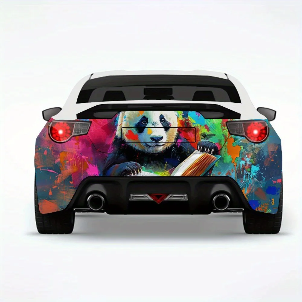 

Reading Panda Art Car Sticker,Vinyl Decal for Car Rear, Waterproof Self-Adhesive Vinyl Stickers for Vehicle Tail and Bumper, Dec
