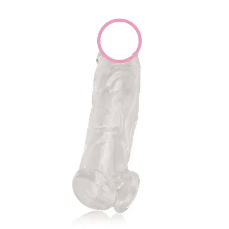 Condón de silicona reutilizable para hombre y mujer, funda extensora para agrandar el pene, potenciador, Juguetes sexuales para adultos, accesorios