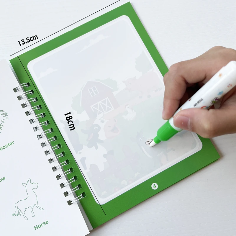 Ensemble d'art Magic Water Reveal – Livre de peinture à l'eau réutilisable avec autocollants, activité de coloriage et d'autocollants 2 en 1 pour enfants