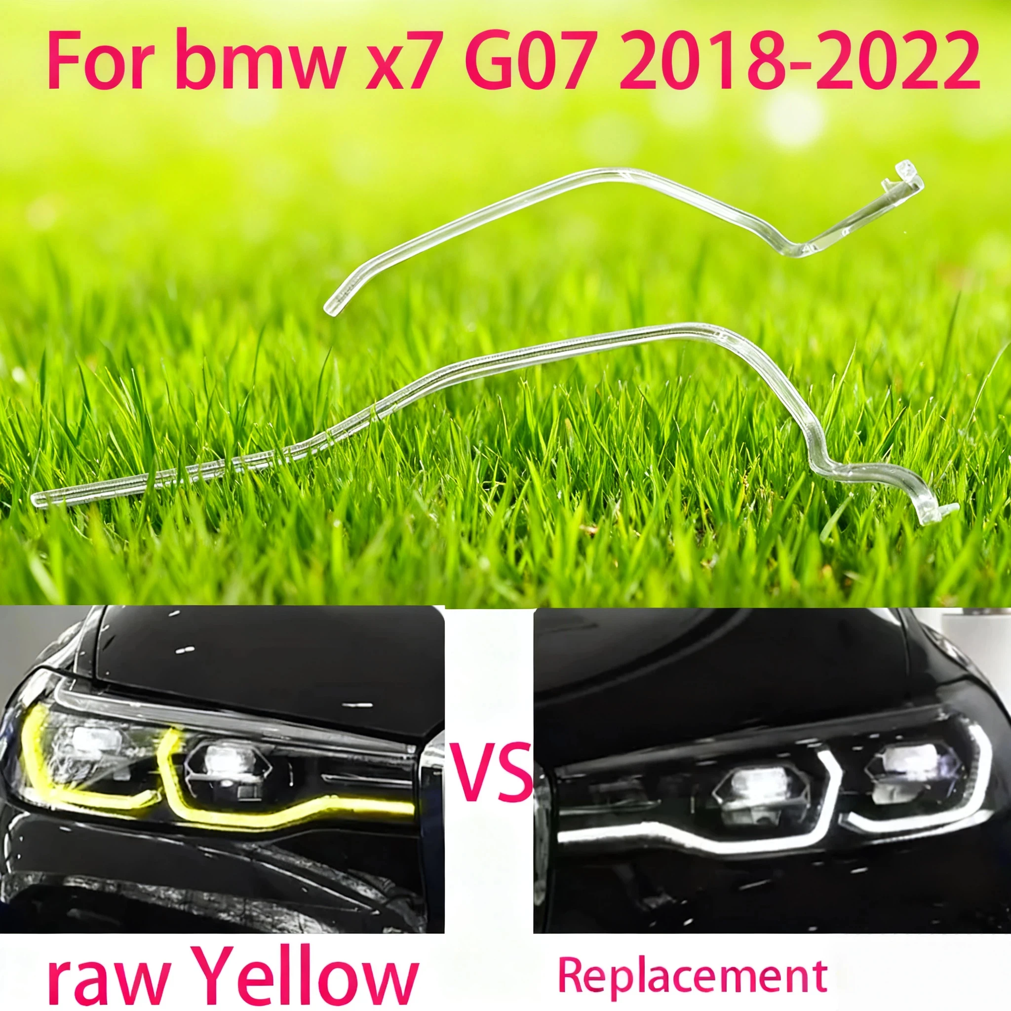 

Car High headlight DRL Light Guide Plate Light Guide Tube Headlight Daytime Running Light Guide Angel For Bmw x7 G07 2018-2022