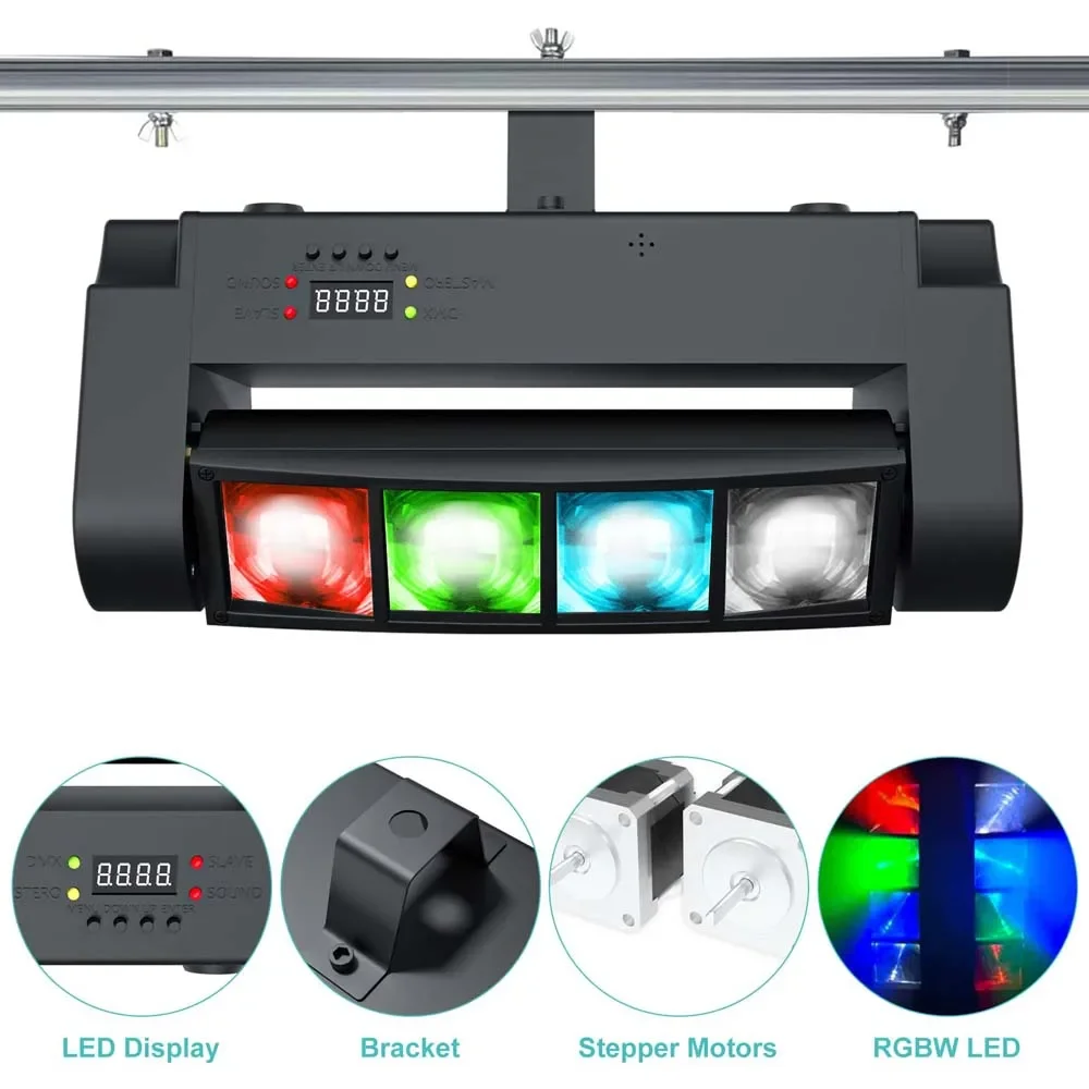 BETOPPER 8x6W RGBW araignée lumière LED son activé DMX512 contrôle lumière de scène tête mobile DJ lumière pour Bars fêtes Disco Hall