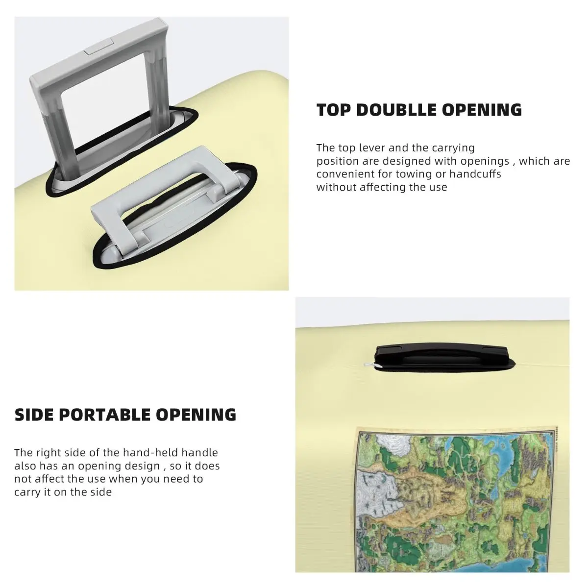 Faerun Karte Kofferabdeckung Schutz Elastische Reisegepäckschutzabdeckungen für 18-32 Zoll