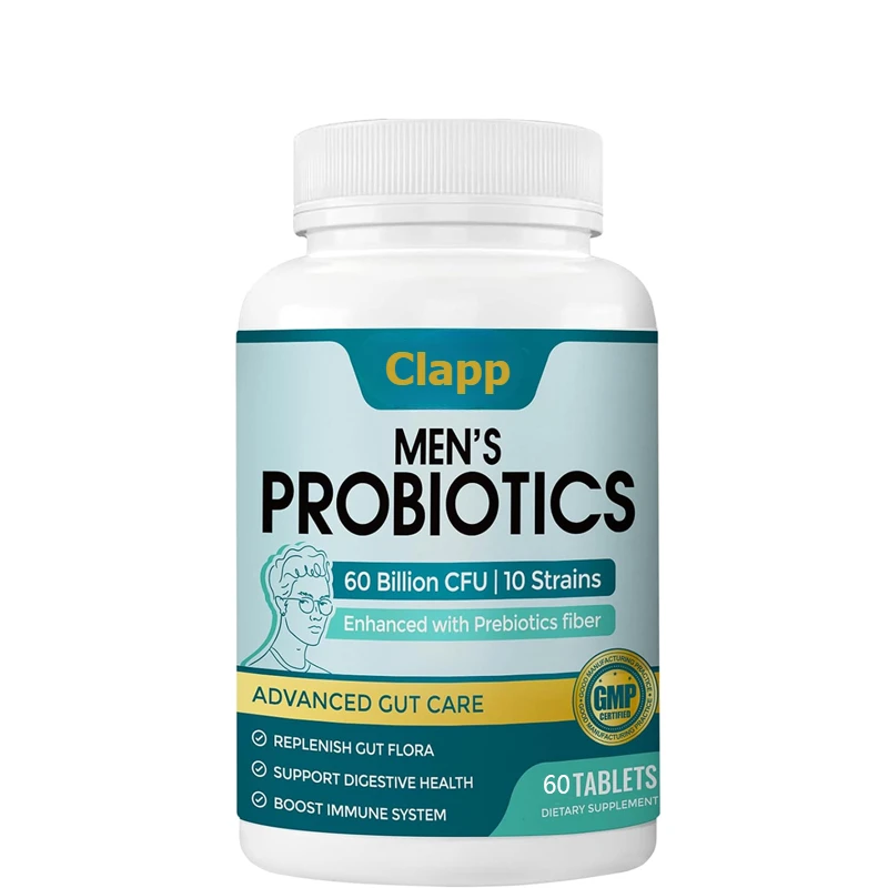

Men's probiotics and prebiotics promote digestive health, 50 billion colony units, used for immunity/prostate, 10 strains