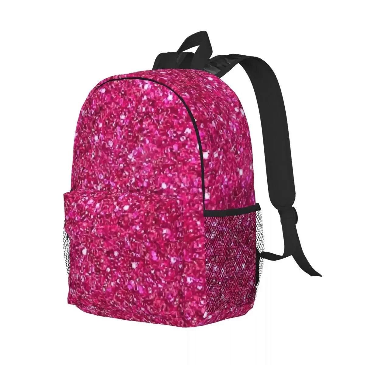 Bubblegum Pink Glitter Backpacks Teenager Bookbag Casual Students School Bags Laptop Rucksack Shoulder Bag Large Capacity