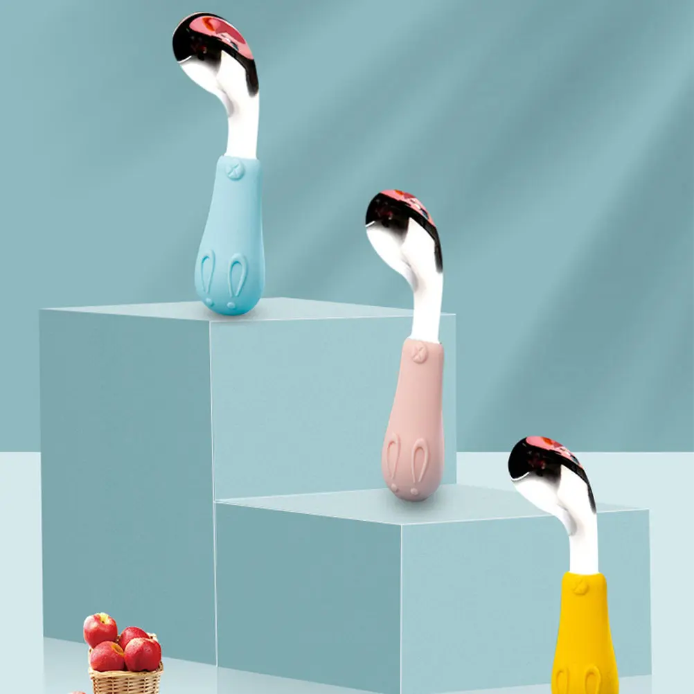 

Набор из 2 детских ложек для кормления с мягкими силиконовыми наконечниками, обучающие ложки для малышей без БФА, портативные ложки для прикорма