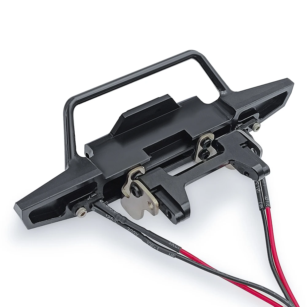 MIBIDAO Metal Anti-collision Front Rear Bumper with LED Lights for TRX-4M Defender 1/18 RC Crawler Car Truck Model Upgrade Parts