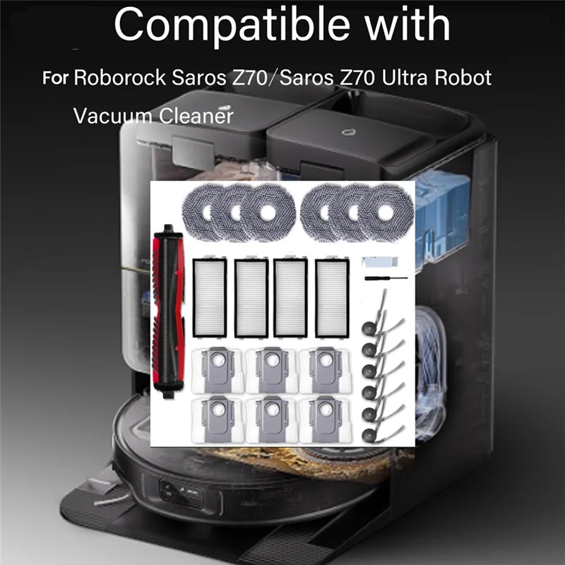 

【New User-Coupon!】For Roborock Saros Z70/Saros Z70 Ultra Robot Vacuum Accessories Kit Parts Cleaner