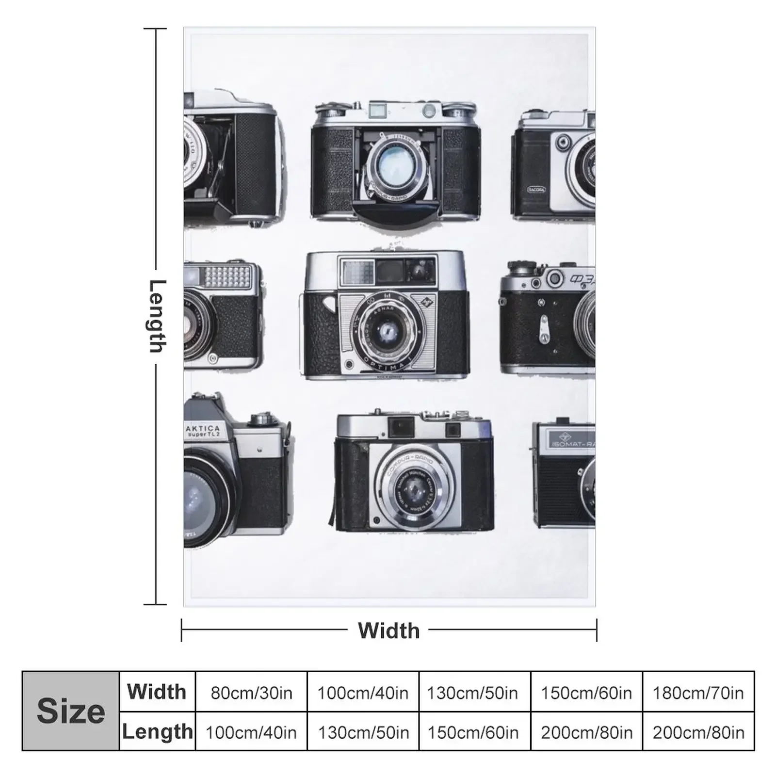 Vintage analog cameras Throw Blanket Thermal Decorative Sofas Blankets