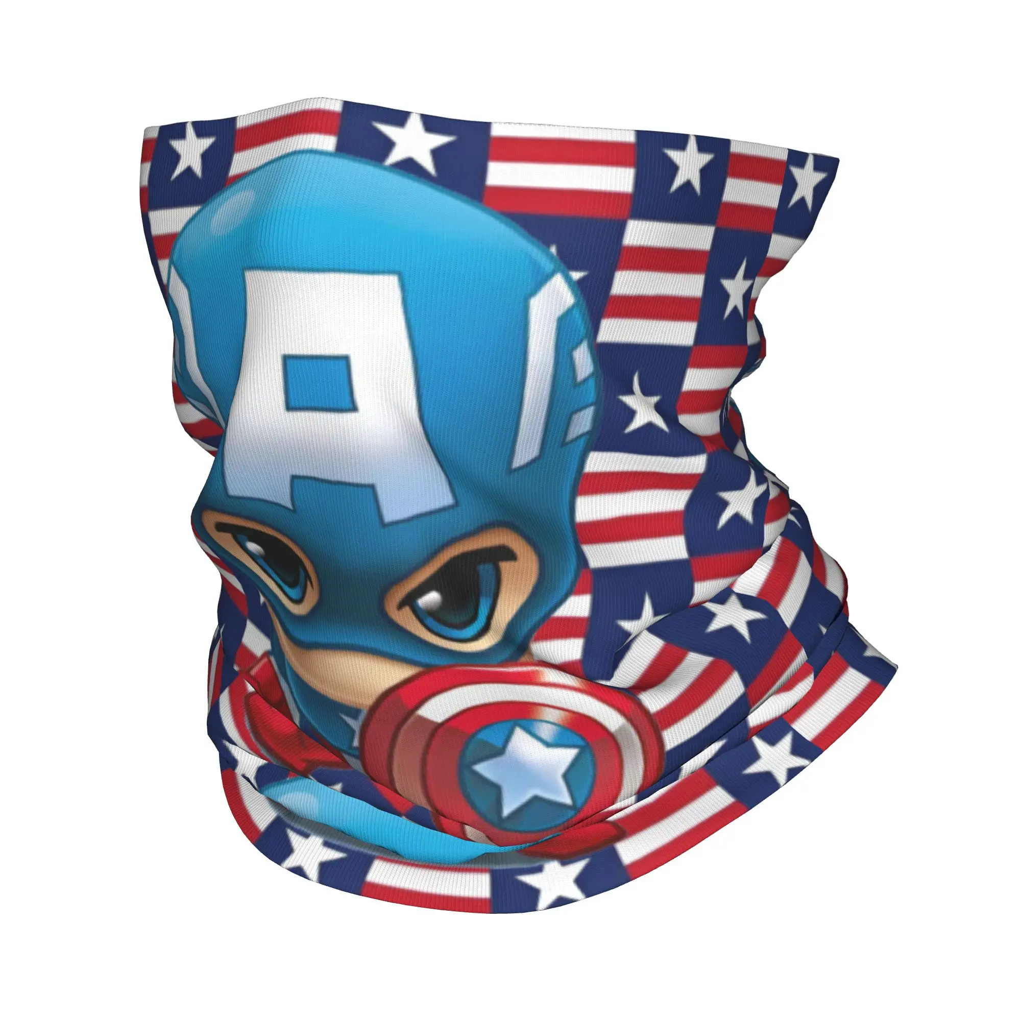 

Custom C-Captaines Stylized Art Neck Gaiter Women Men UV Face Shield Winter Bandana Scarf for Cycling