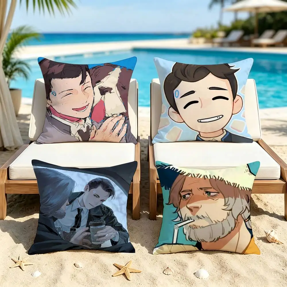 Detroit Become Human Square Pillow Case Multi Sizes For Car Home Bedroom Decor Custom Valentine Gifts