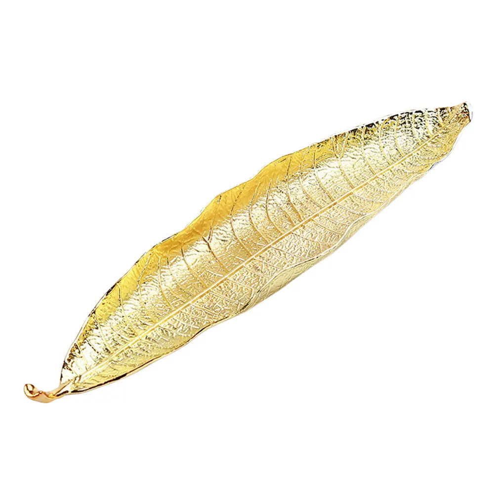 

Creative Zinc Alloy Incense Burner Holder Leaf Shape Elegant Aroma Therapy Desktop Ornament Incense Stick Holder