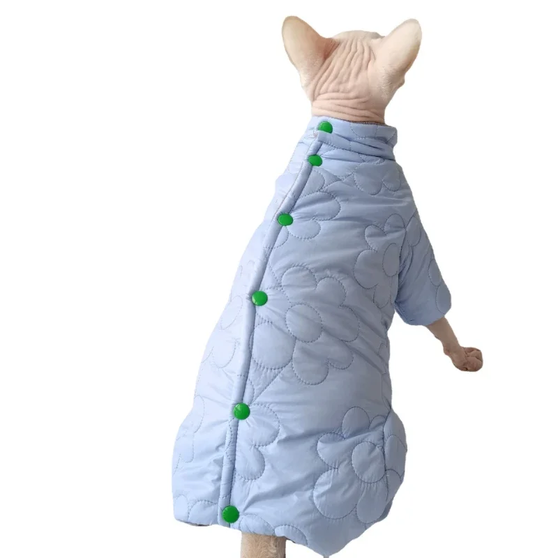 Winter Thick Quilted Four Legged Clothes with Sphinx Hairless Cat German Clothing for Warmth and Belly Protection