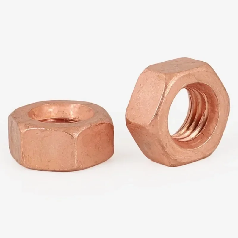 T2 Copper Hexagon Nut Conductive Conduction Nut Washer Locking Screw Cap Bolt M3 M4 M5 M6 M8 M10 M12 M16