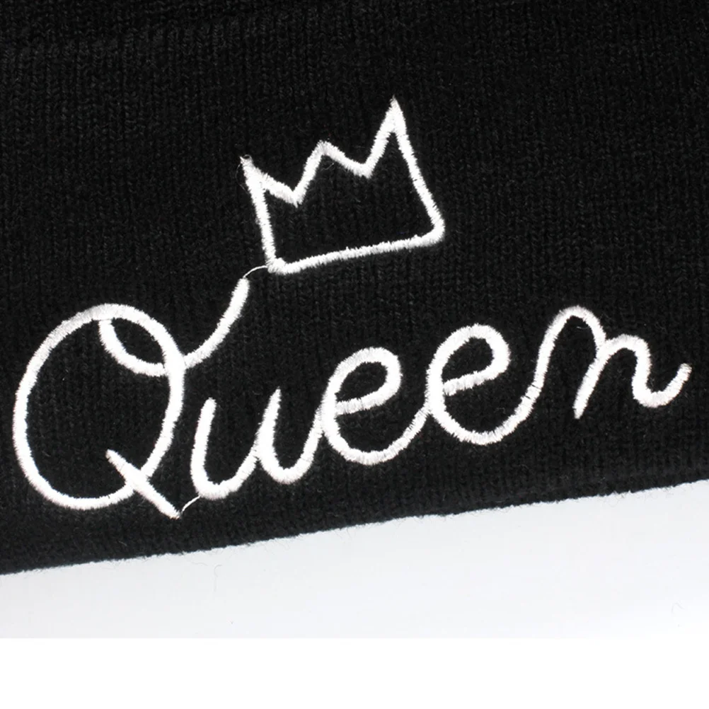 

Вязаная теплая шапка унисекс, черная лыжная шапка с вышивкой букв для мужчин и женщин, вязаная шапка унисекс для активного отдыха