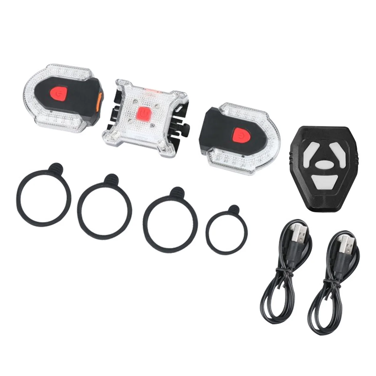 Bicycle Front Rear Safety Warning Light Wireless Control Bike Turn Signal Light USB Rechargeable Tail Light