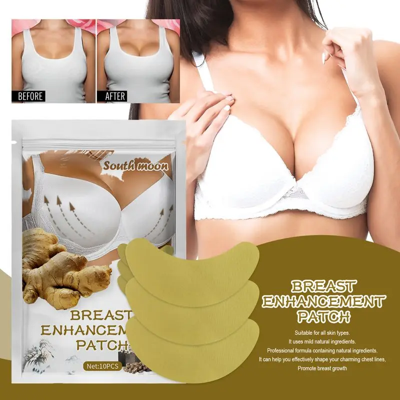 10Pcs Ginger Breast Enlargement Cream Patch Moisturizing Lifting Firming Natural Bust Treatment For Breast Fast Growth Chest