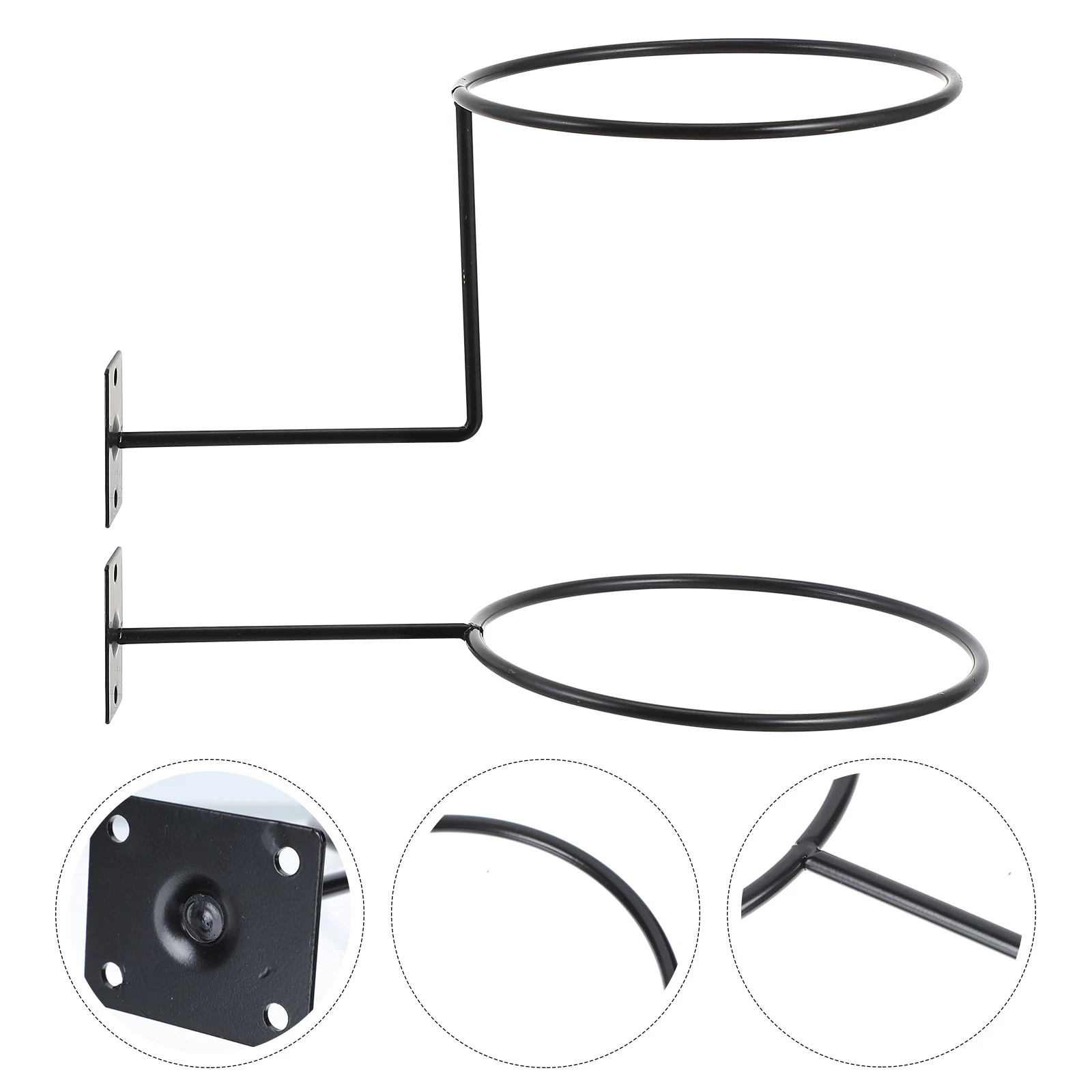 

2 Pcs Ball Rack Hat Holder Wall Mount Basketball Universal Soccer Mounted Shelf Football Holders Iron Storage