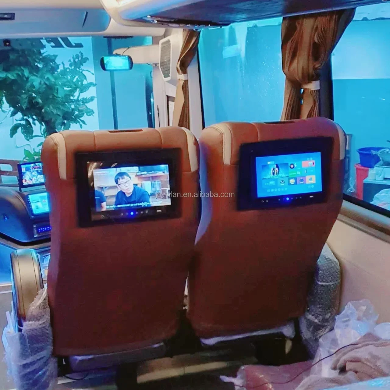 نظام الإعلان والترفيه للحافلة VOD وفيديو لاسلكي يعمل بنظام Android مع شاشة LCD مقاس 10.1 بوصة #3