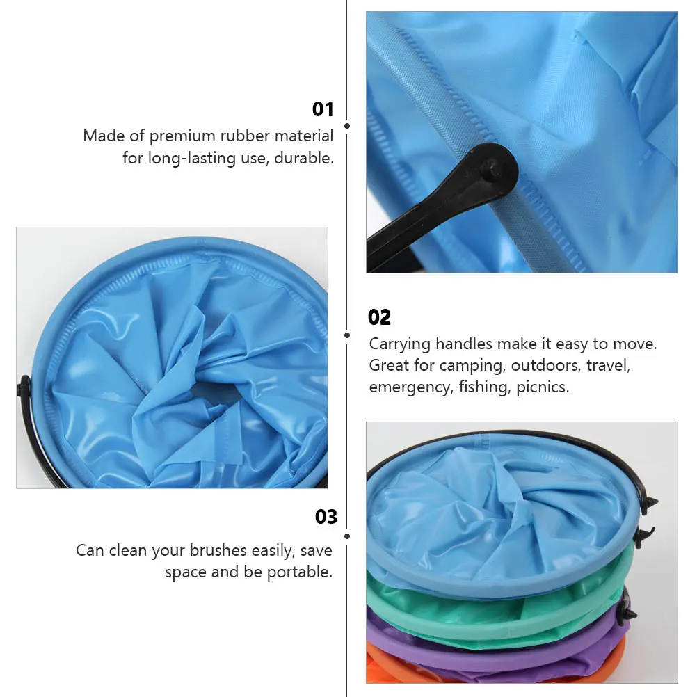 

4Pcs Foldable Rubber Paint Brush Washer Artist Brush Basin Portable Brush Washing Bucket Perfect for Camping Outdoors Travel Art