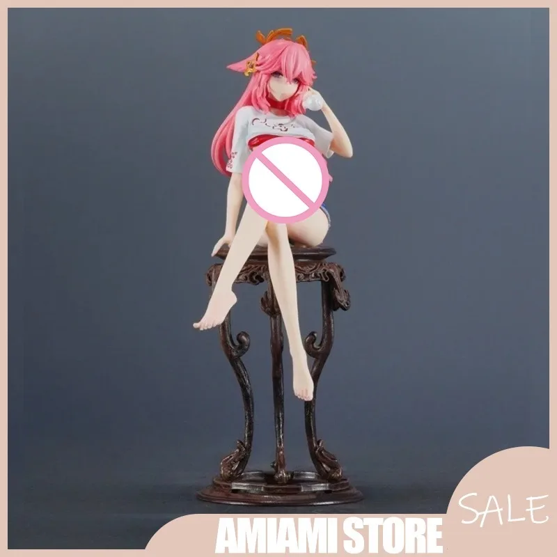 

24 см фигурка Yae Miko Genshin Impact, высокое качество, аниме-статуя, коллекционная модель премиум-класса, красивая художественная модель, декор игровой комнаты, подарок