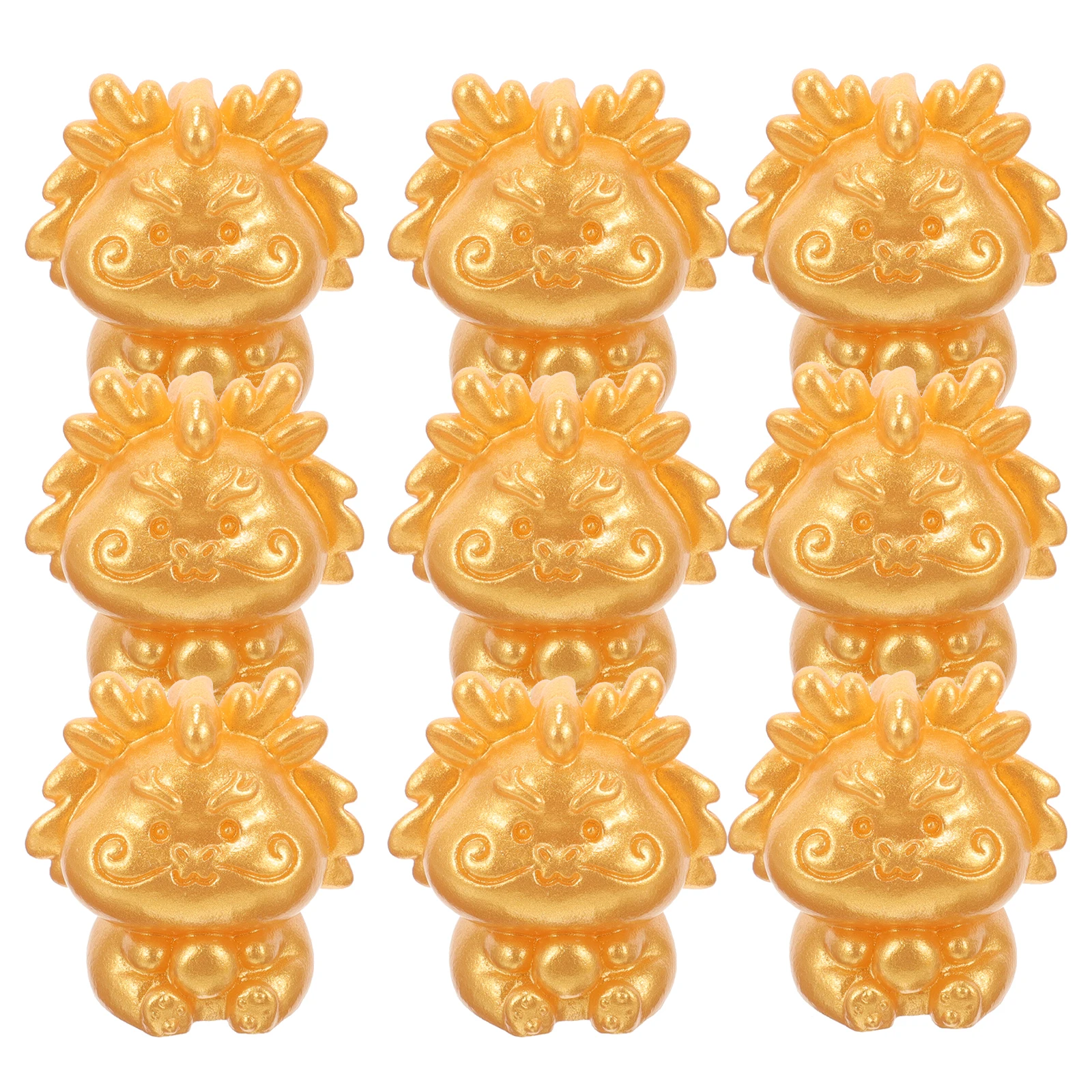 

10 Pcs Decoration Golden Resin Dragon Ornament Chinese Statue Animal Office Ornaments