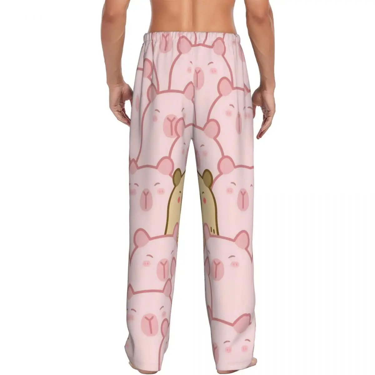Calça de pijama capivara personalizada masculina fofa anime lounge sleep stretch pijamas com bolsos